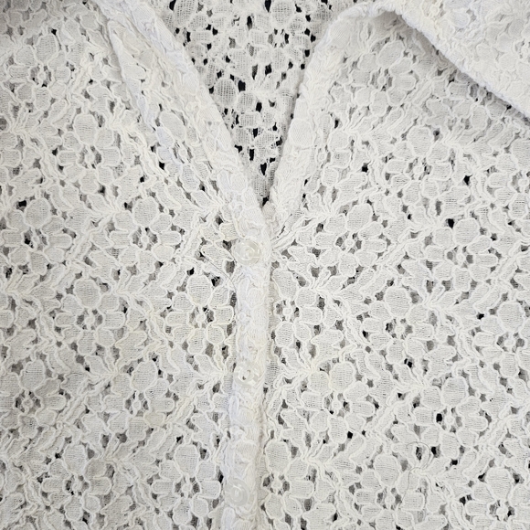 Avenue Women's Lace Buttoned Down Shirt in Plus Size - Picture 4 of 7